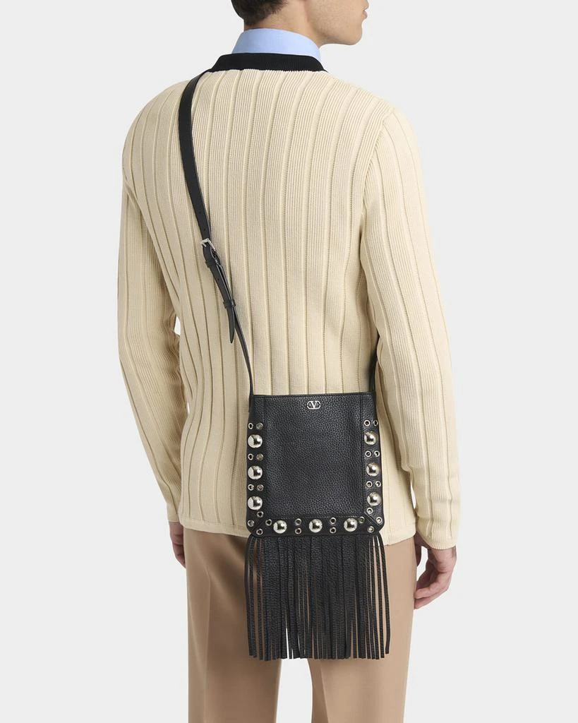 Valentino Men's Nellcote Small Studded Leather Crossbody Bag 2