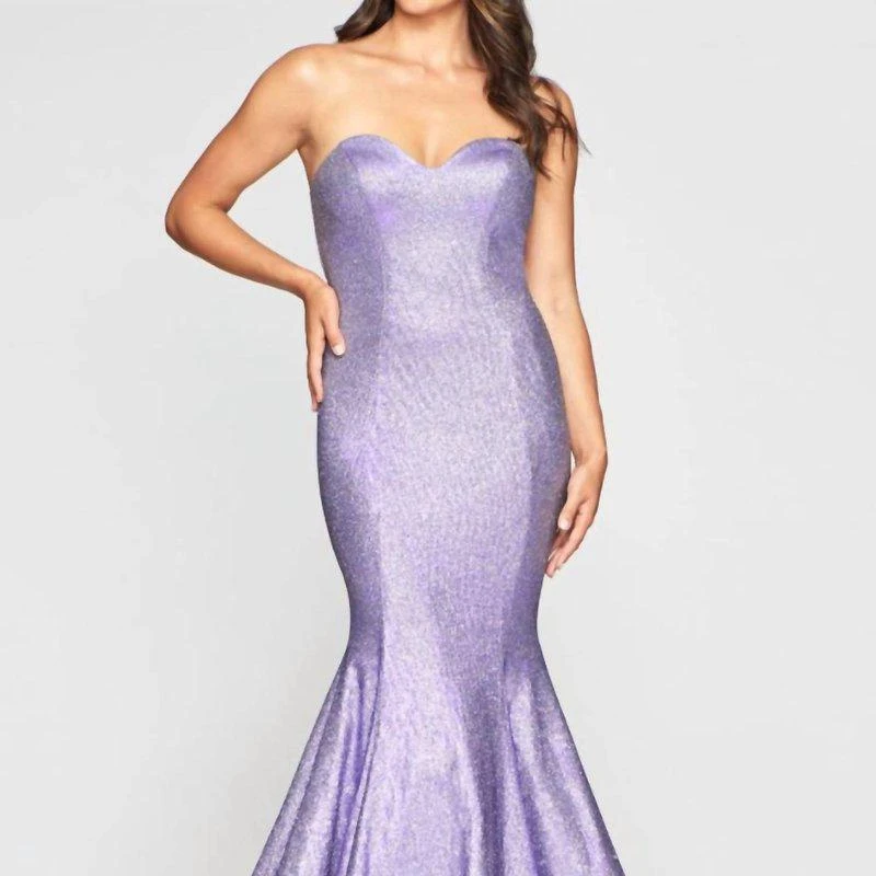 Faviana Metallic Strapless Gown 1