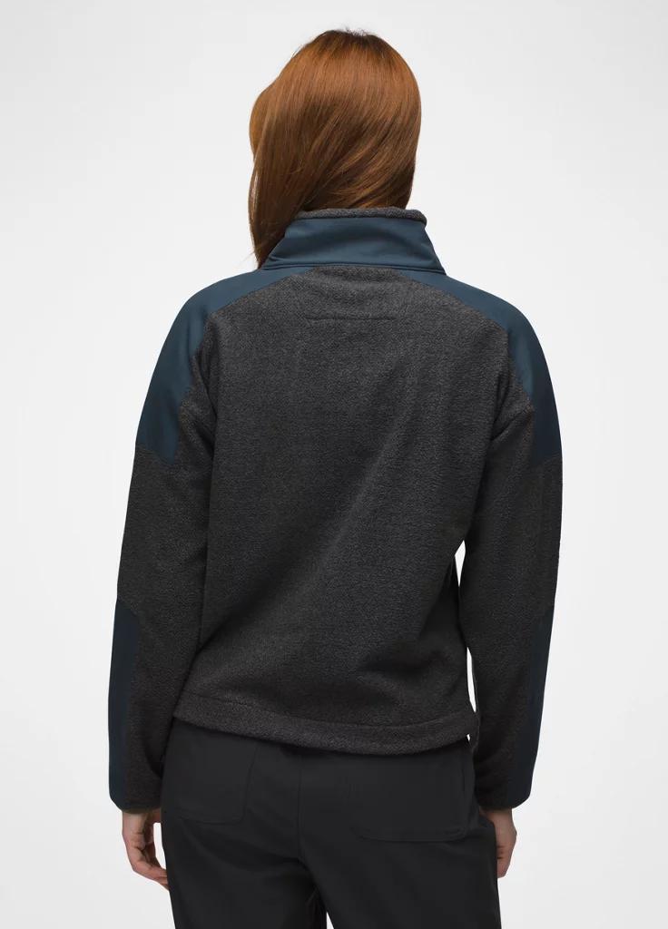 Prana Womens prAna Peak Fleece Snap Up - Charcoal / Stormy Night
