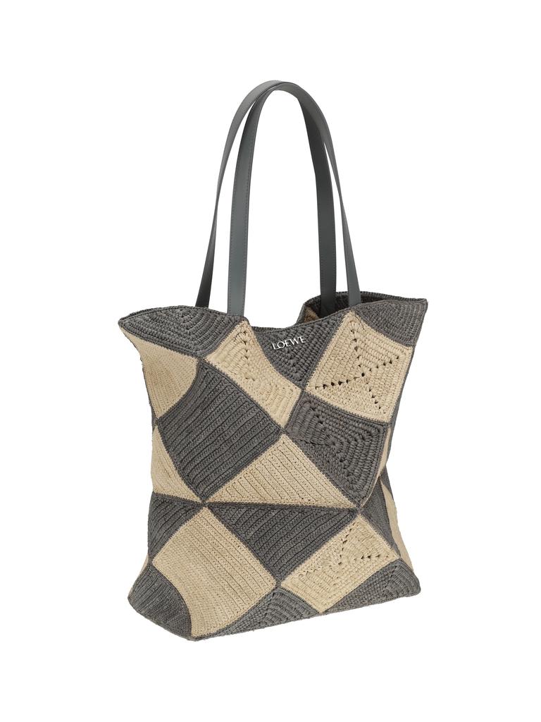 Loewe Puzzle XL raffia Tote Bag