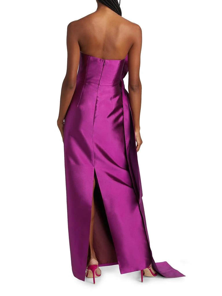 Alexia María Nadine Silk-Wool Draped Strapless Gown 2