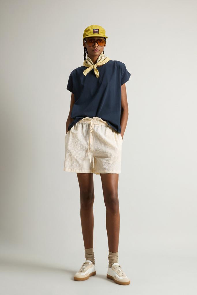 Woolrich T-Shirt in Pure Pima Cotton - Women - Blue