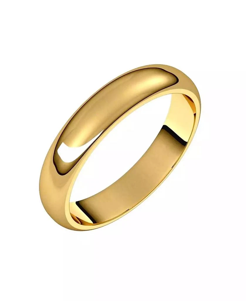 Curata Jewelry Solid 18k Gold 4mm Half Round Wedding Band Ring Sizes 5-12 Wedding Band