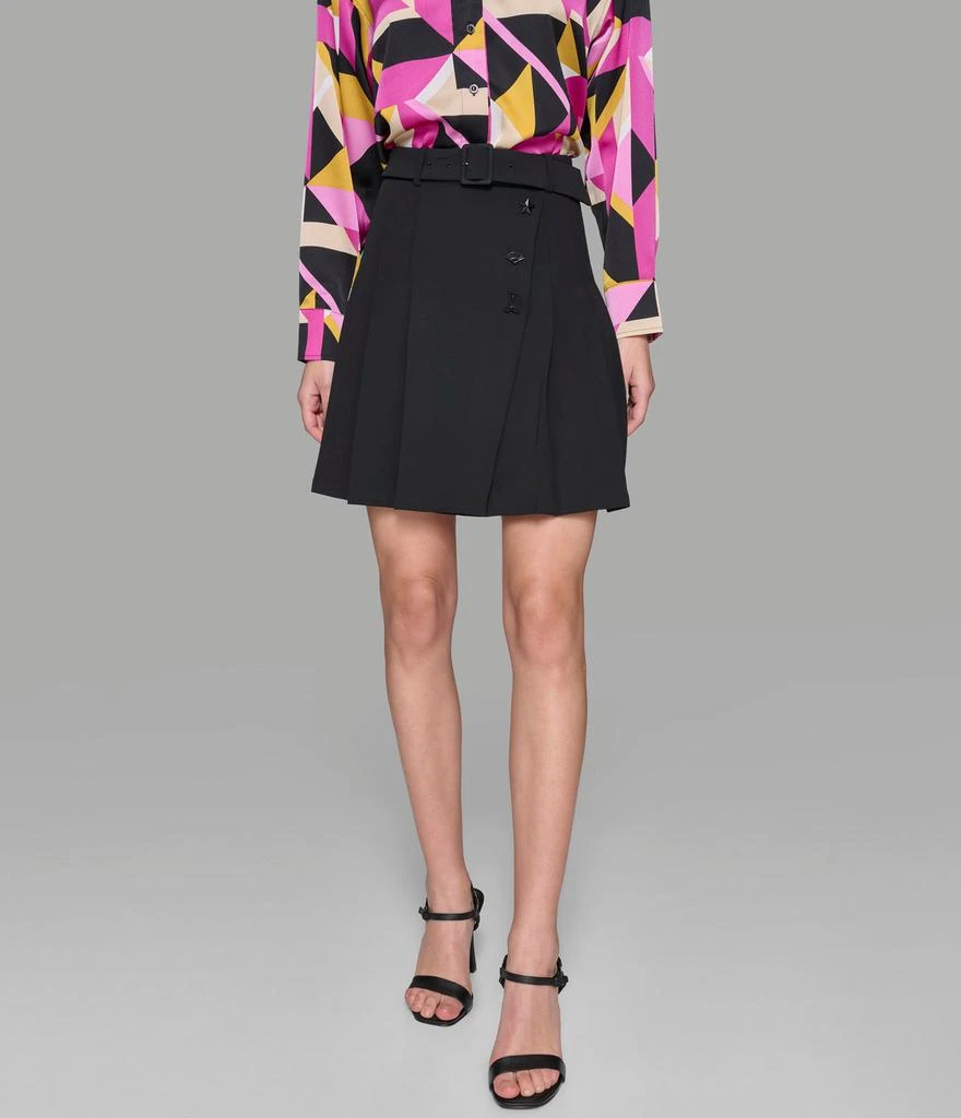 Karl Lagerfeld Paris BELTED MINI SKIRT WITH PLEATS 1