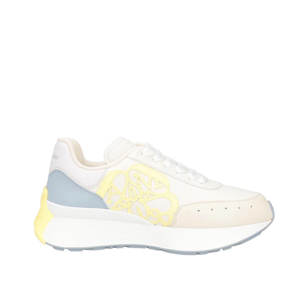 Shop Yellow Leather Tread Slick Sneakers on Sale at
