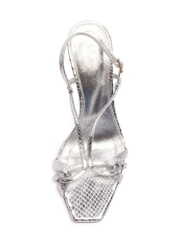 Chloé Nour Crocodile-Embossed Metallic Leather Sandals 5