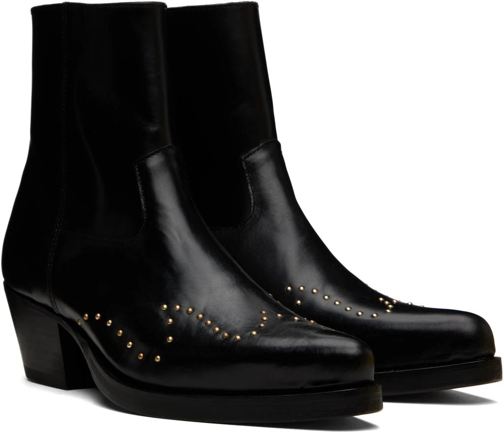 Ernest W. Baker Black Studded Western Boots 4