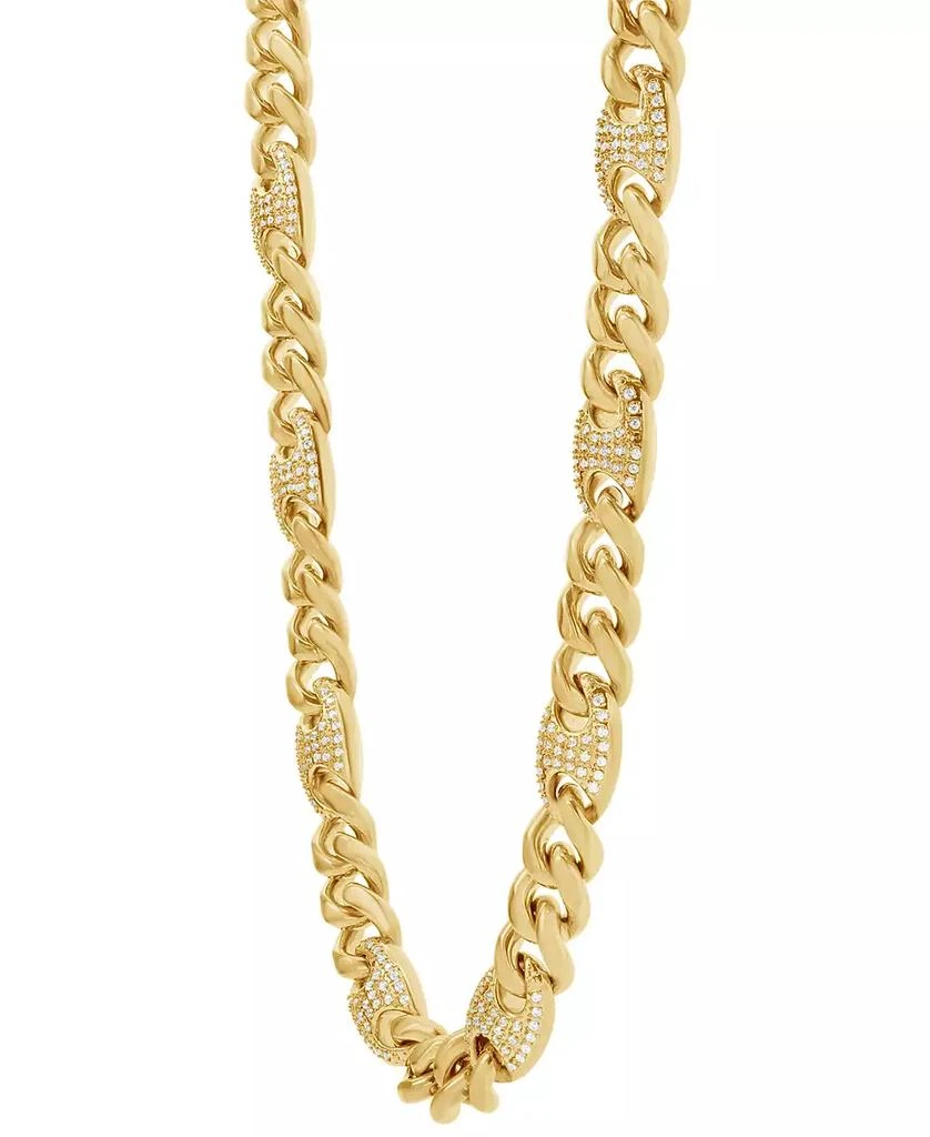 Blackjack Men's Cubic Zirconia Mariner & Curb Link 24" Chain Necklace 3