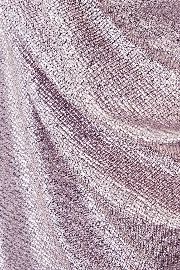 Talbot Runhof Off-the-shoulder draped metallic woven gown 4