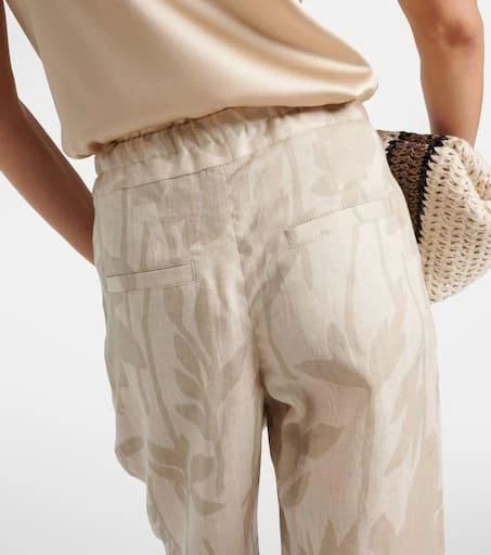Brunello Cucinelli Printed linen tapered pants 6