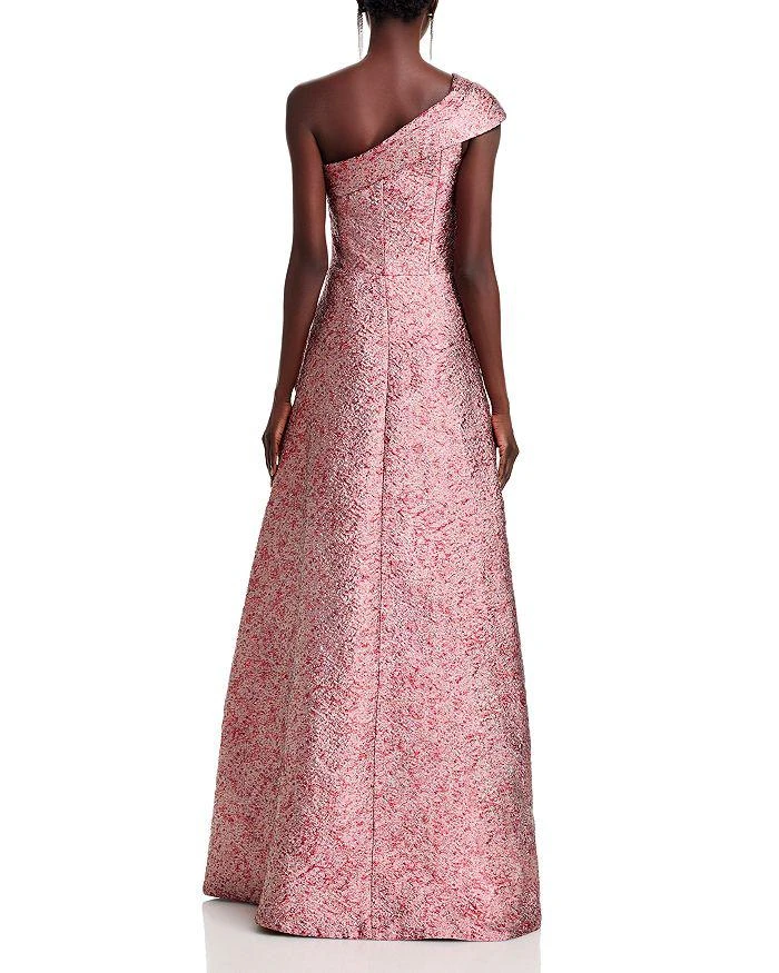 Teri Jon Jacquard One Shoulder Ruffle Gown 4