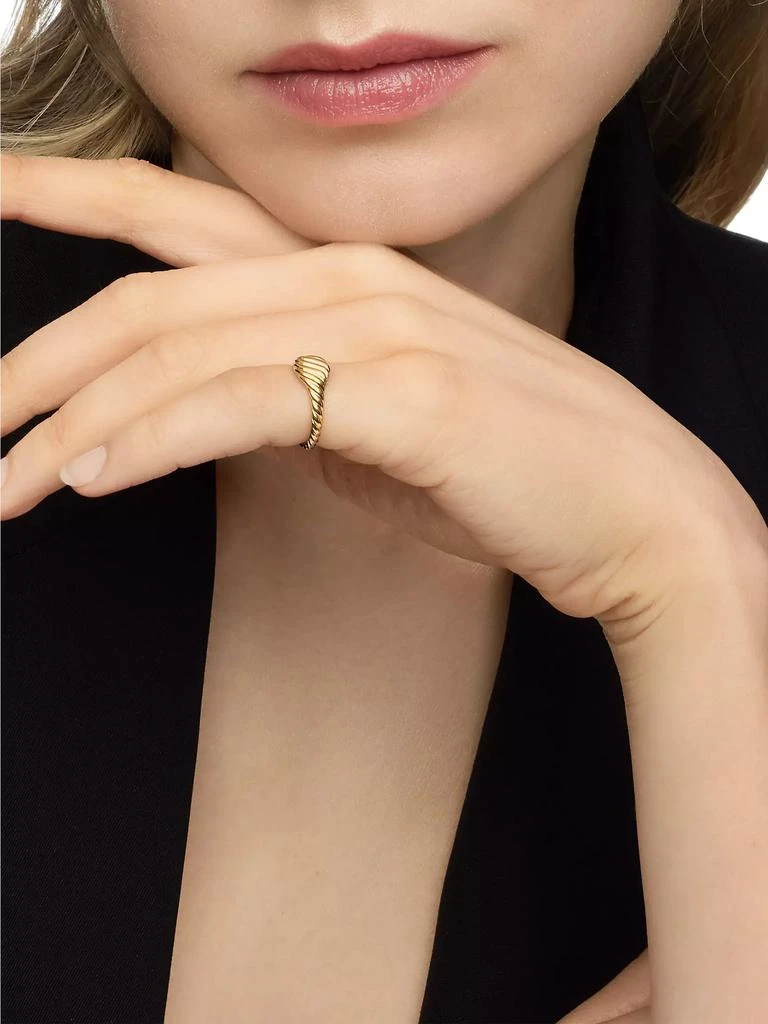 David Yurman Sculpted Cable Micro Pinky Ring In 18K Yellow Gold 3