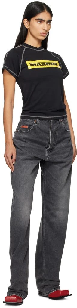 Martine Rose Black Open Fly Jeans 4