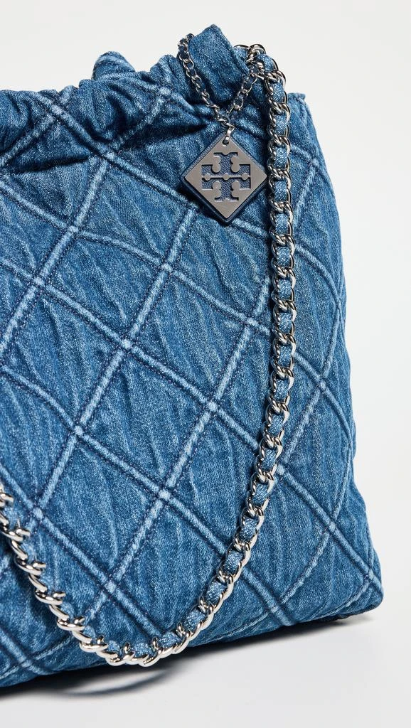 Tory Burch Fleming Soft Denim Drawstring Bag 4