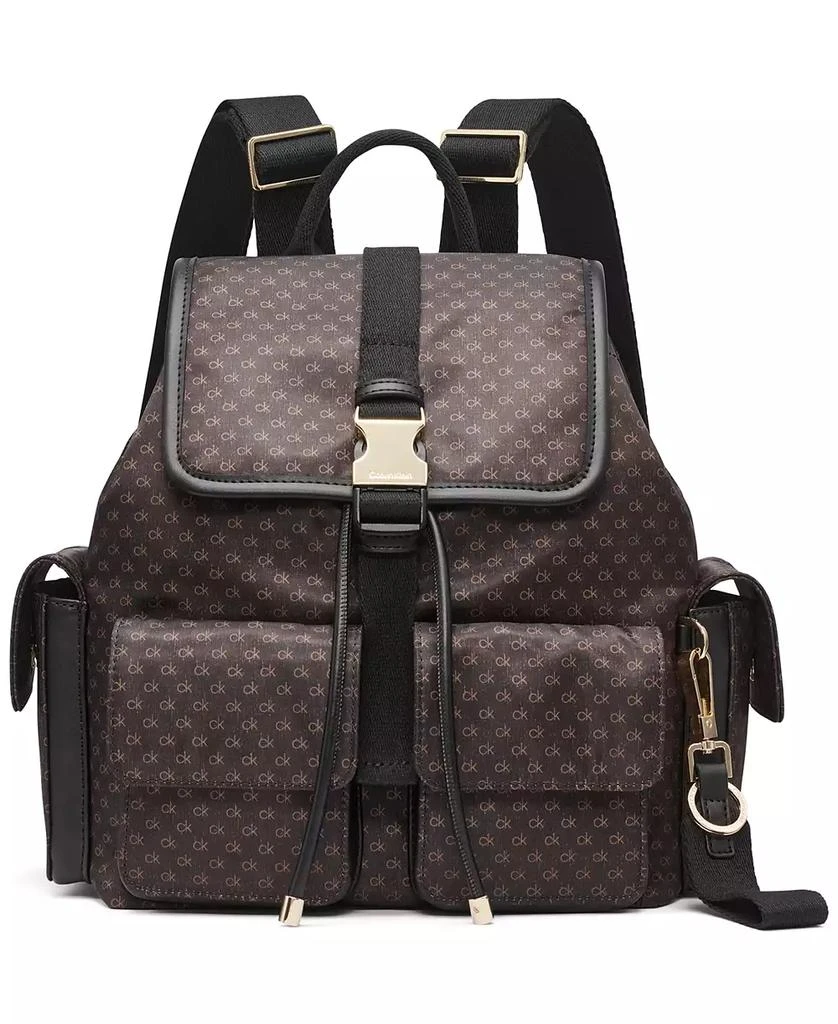 Calvin Klein Elora Nylon Mini Signature Front Buckle Backpack 1