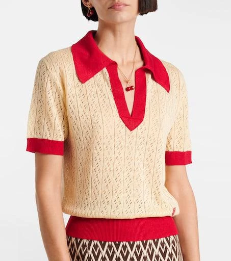 Valentino Linen-blend polo sweater 6