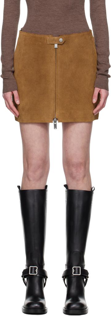 HOLZWEILER Tan Cia Suede Leather Miniskirt