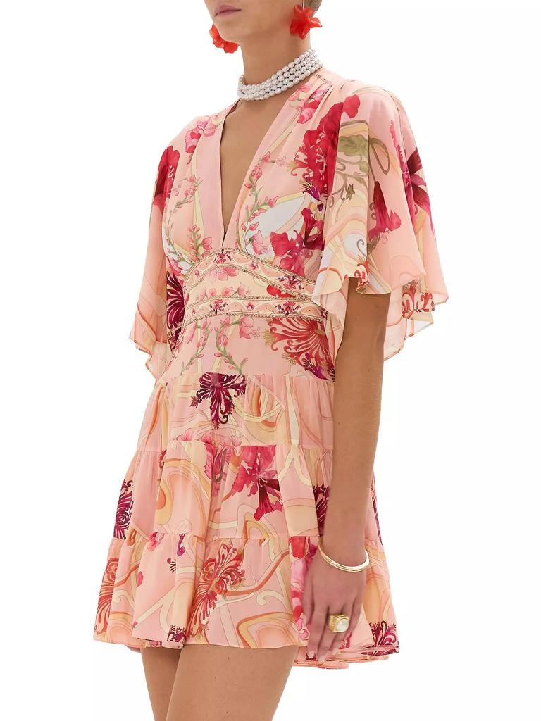 Camilla Floral Silk Tiered Minidress 4