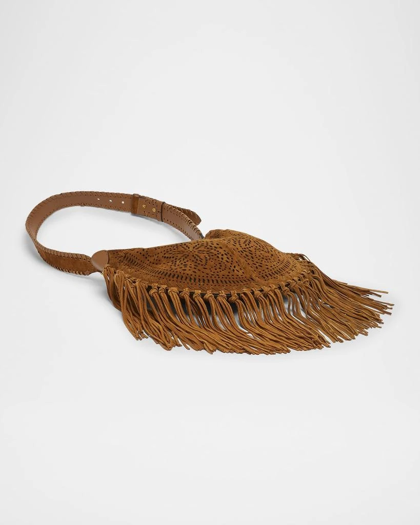 Isabel Marant Oskan Cutout Fringe Suede Crossbody Bag 8