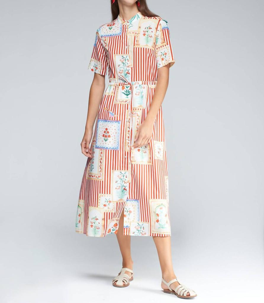 VILAGALLO Vilagallo - DRESS AROA PATCHWORK RAYAS PRINT