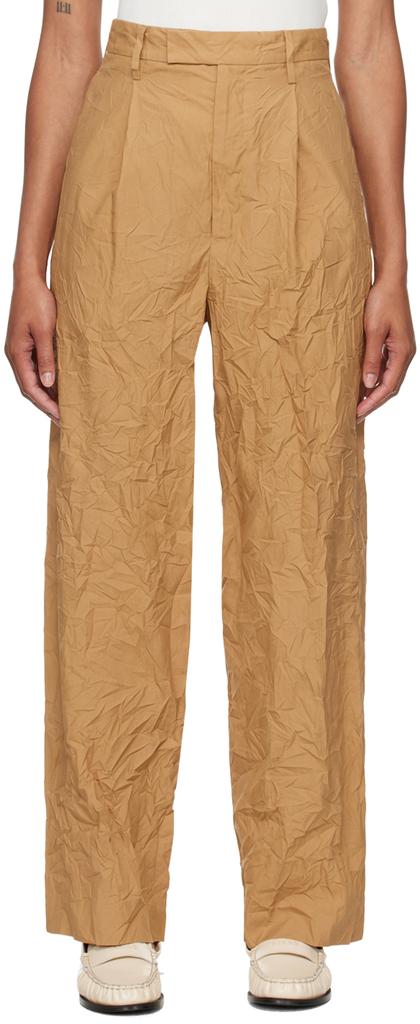 AURALEE Brown Wrinkled Trousers