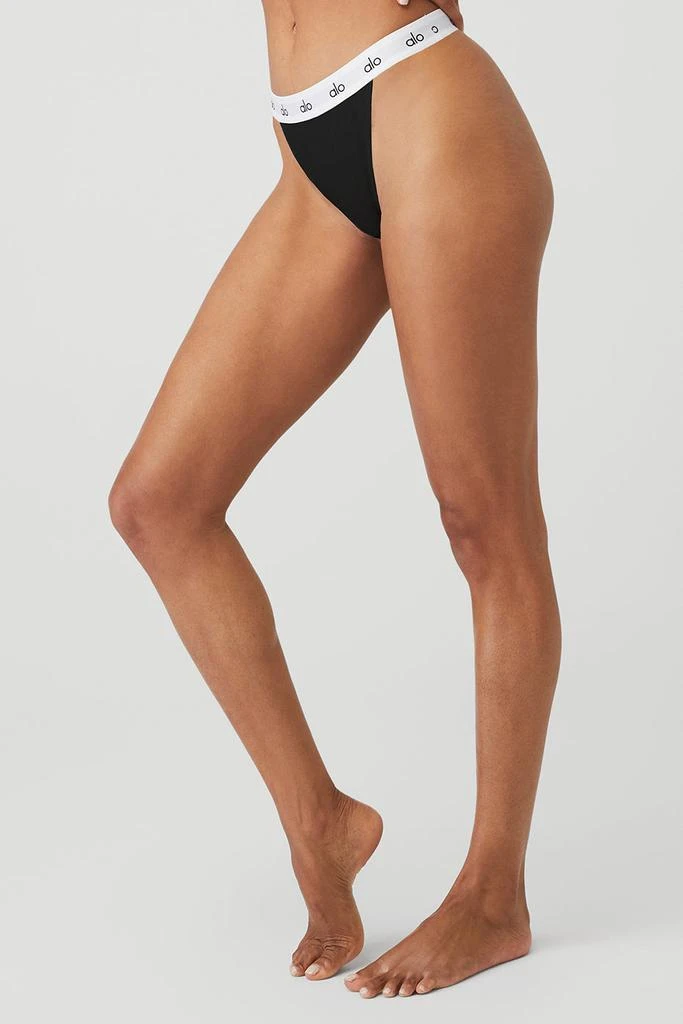 Alo Icon French Cut Thong - Black 3