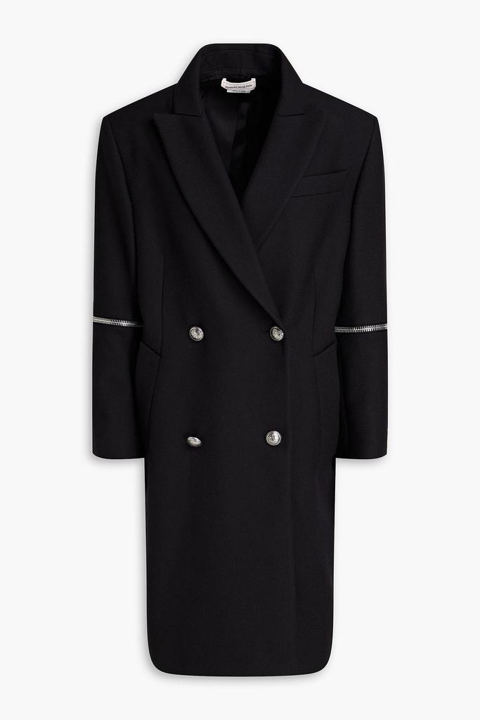 コート Alexander Mcqueen Black Felt Coat Men's Hammered Satin Trench Coat in Black | Alexander McQueen GB