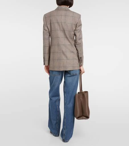 Brunello Cucinelli Checked wool and cotton-blend blazer 3
