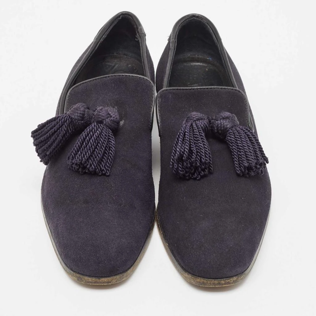 Jimmy Choo Jimmy Choo Navy Blue Suede Foxley Smoking Slippers Size 41 3