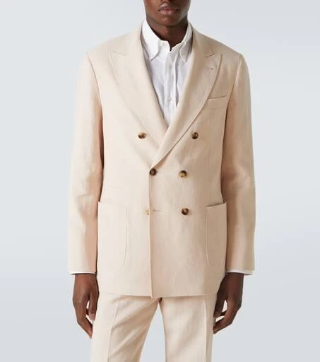 Brunello Cucinelli Double-breasted linen suit 4