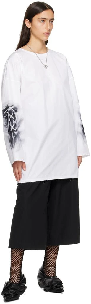 We11done White Raw Edge Long Sleeve T-Shirt 4