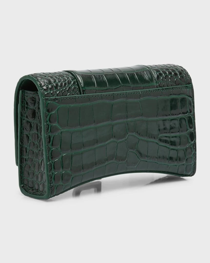 Balenciaga Hourglass Croc-Embossed Wallet on Chain 7