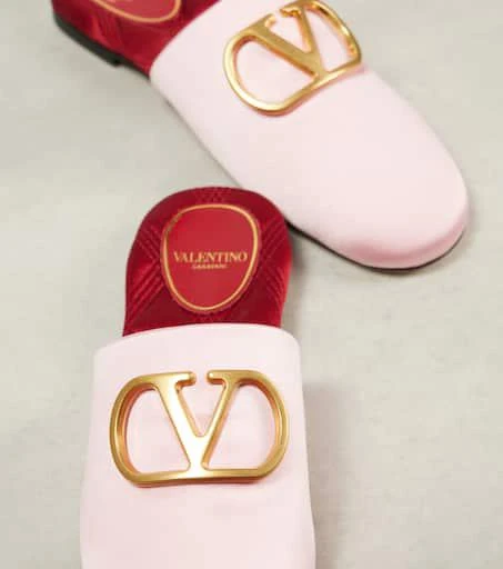 Valentino VLogo Signature satin slides 5