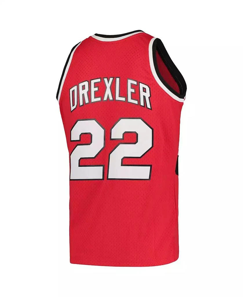 Mitchell 
Ness Men
s Clyde Drexler Red Portland Trail Blazers Hardwood Classics 1983-84 Swingman Jersey 4