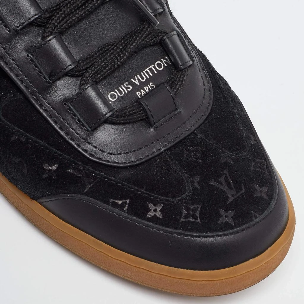 Louis Vuitton Louis Vuitton Black Monogram Suede and Fur Lous Mule Sneakers Size 39 8