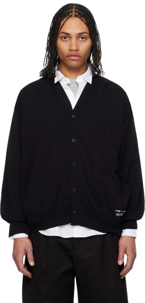 Comme des Garcons Black Cotton V-Neck Cardigan 1