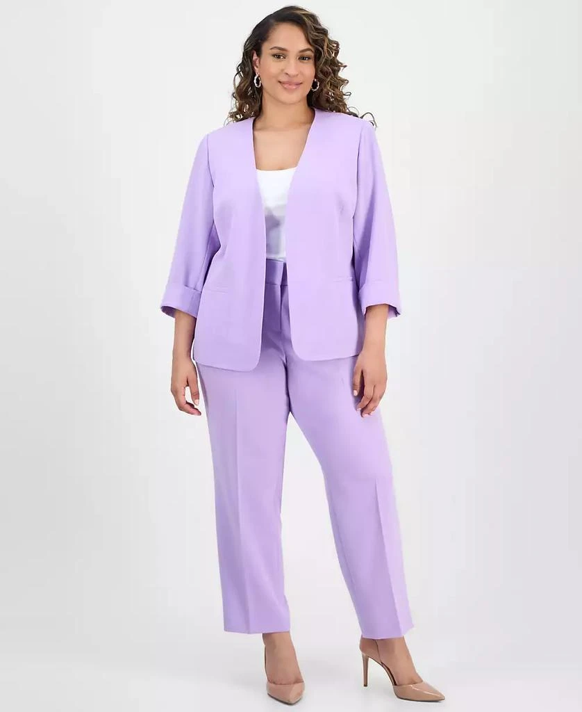 Kasper Plus Size 3/4-Sleeve Open-Front Blazer 4