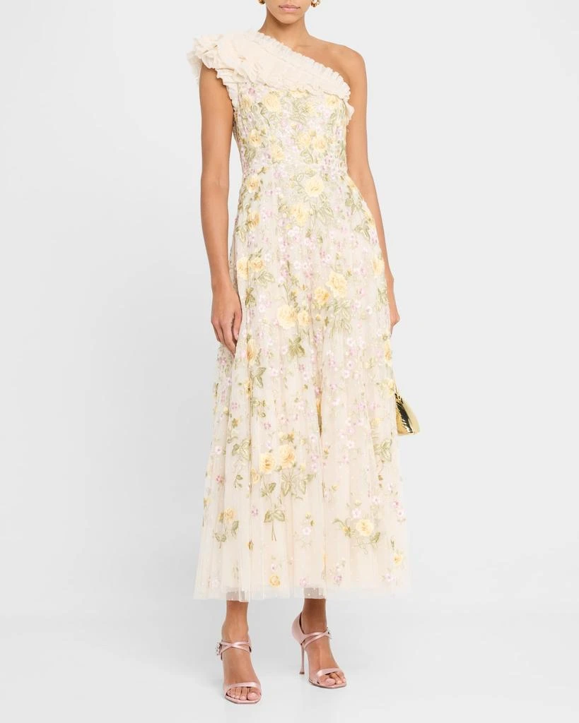 Needle & Thread Florine One-Shoulder Embroidered Tulle Gown 4