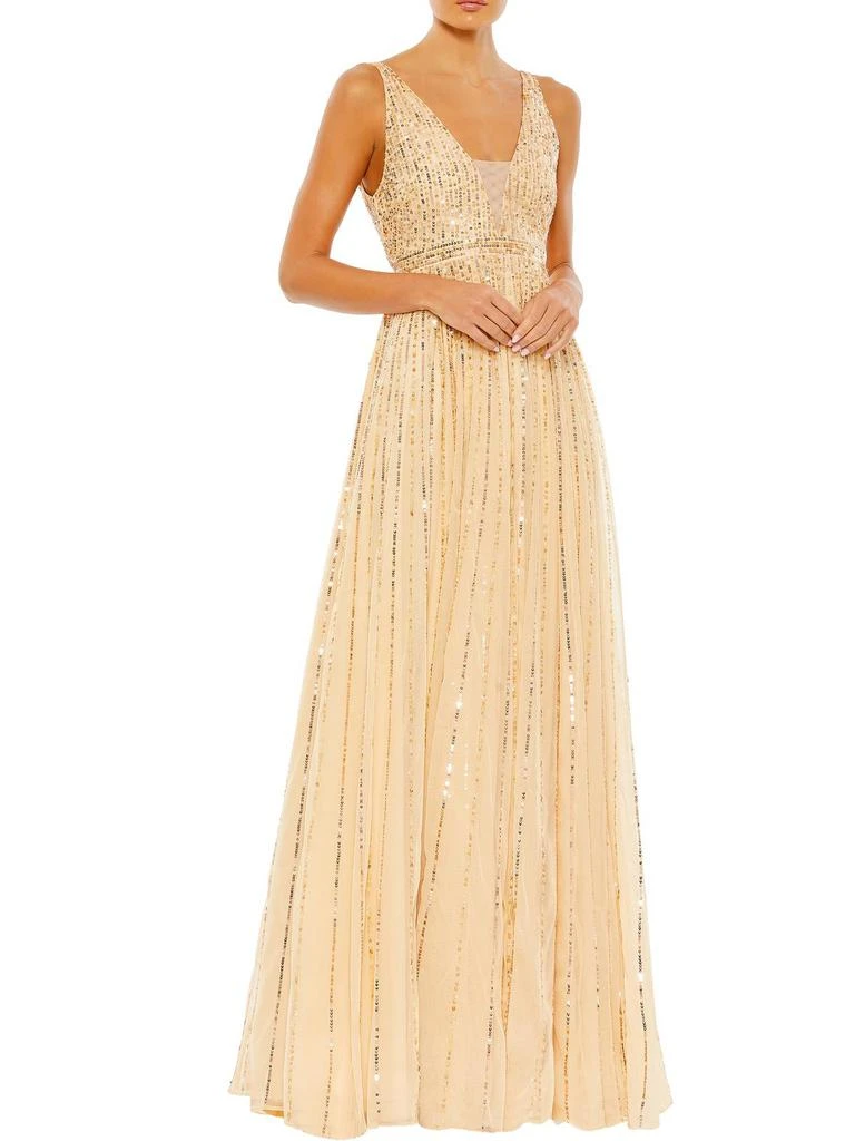 Mac Duggal Womens Sequined Long Evening Dress 1