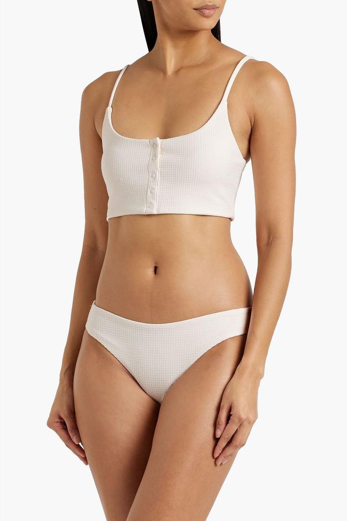 Onia Lily stretch-piquè mid-rise bikini briefs