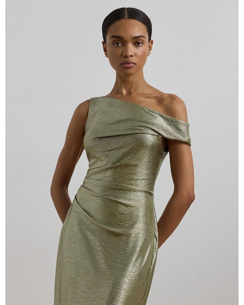 Ralph Lauren Metallic One Shoulder Cocktail Dress 3