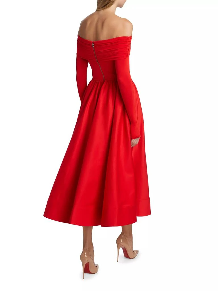 Alice + Olivia Chara Off-The-Shoulder Flared Midi-Dress 5