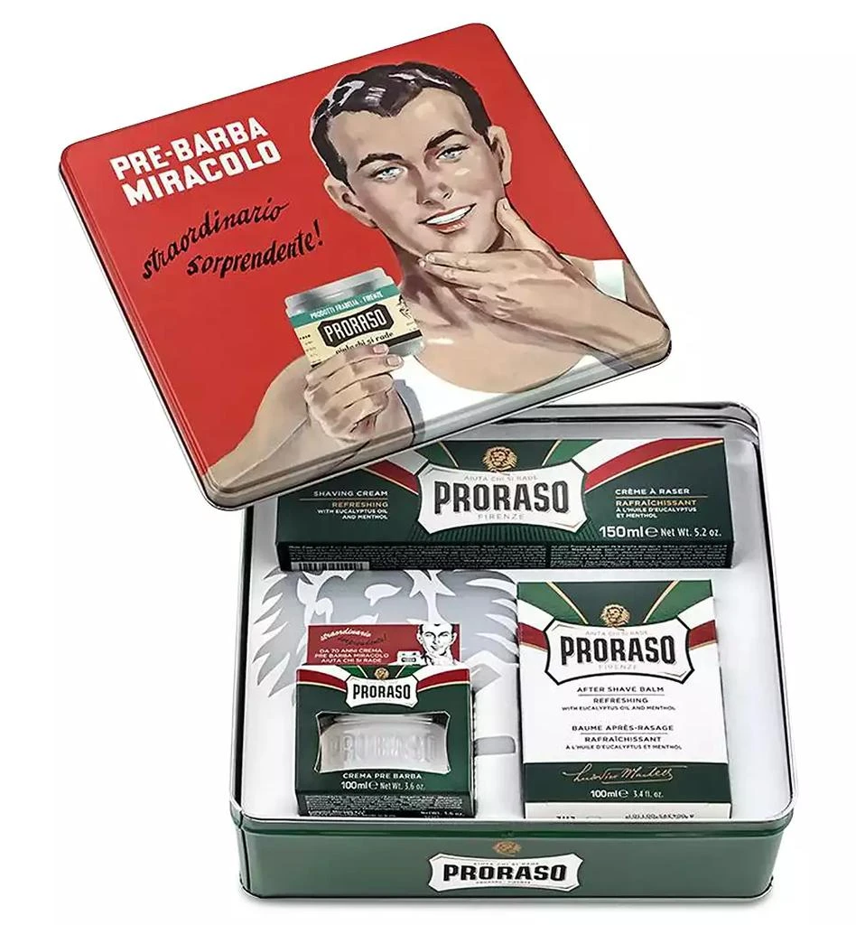 Proraso 4-Pc. Vintage Gino Tin Gift Set - Refreshing Formula 12