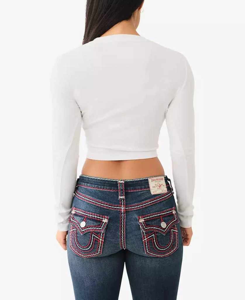 True Religion Women's Western Logo Rib Baby Tee 4