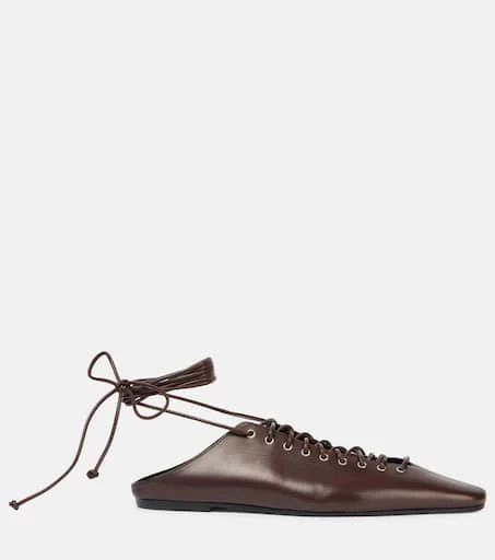 Dries Van Noten Leather lace-up flats 4