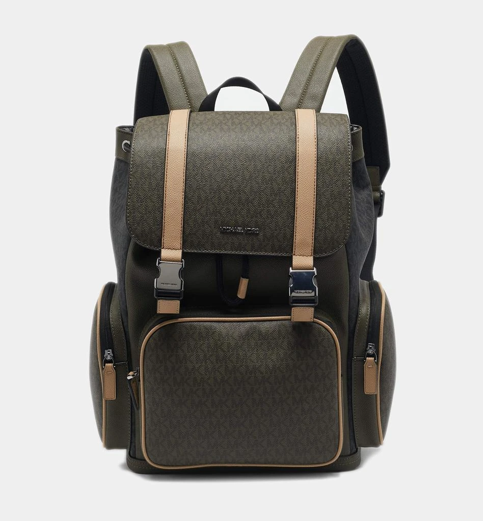 Shop Michael Kors Olive Multicolor Signature Coated Canvas  display picture 1