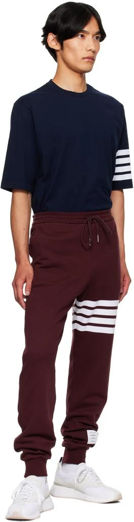 Thom Browne Burgundy Classic Loopback 4-Bar Sweatpants 4