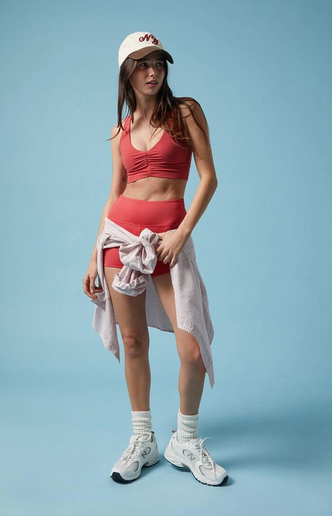 PAC 1980 Active Red In A Cinch Sports Bra 1