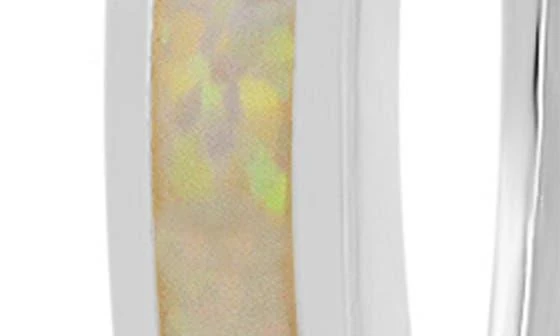 Queen Jewels Sterling Silver Lab Created Opal Filigree Hoop Earrings 2