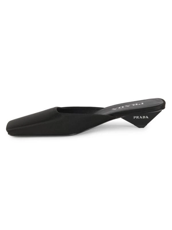Prada 25MM Satin Square Toe Mules 4